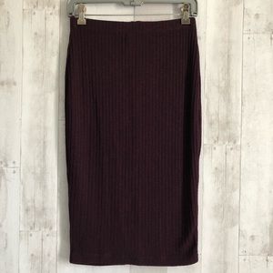 Bella Luxx Ribbed Pencil Skirt